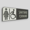 Placa de Sinalização Indicativa MDF 3D - WC PCD Feminino